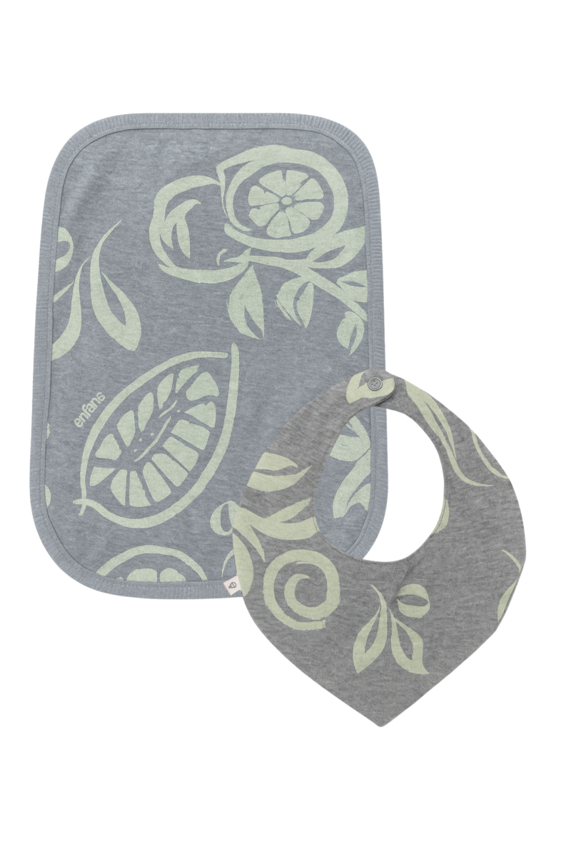SET BABERO Y BABITA FLEUR GRIS