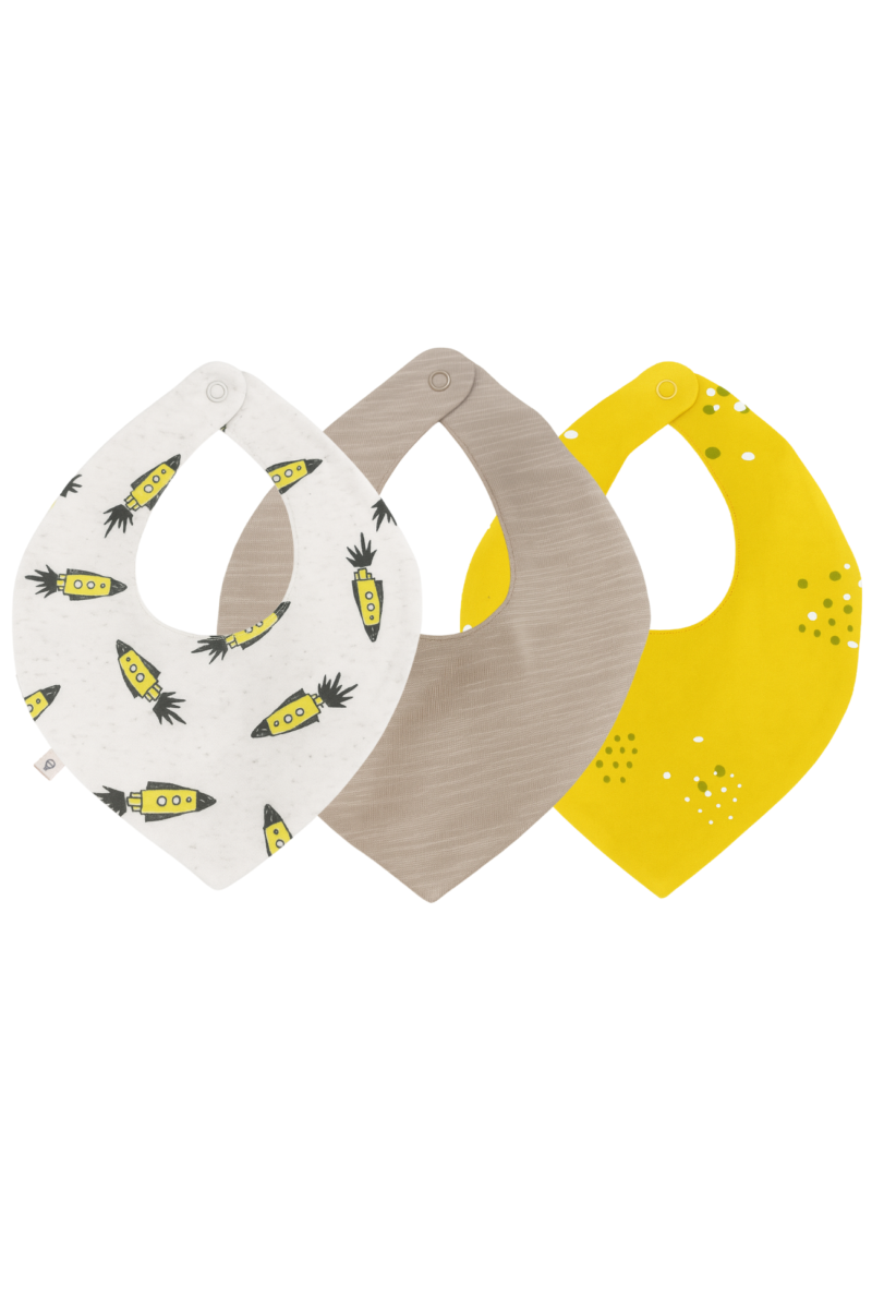 SET x3 BABEROS FLEUR AMARILLO